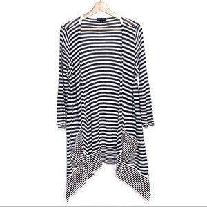 The Limited Black and White Striped Cardigan